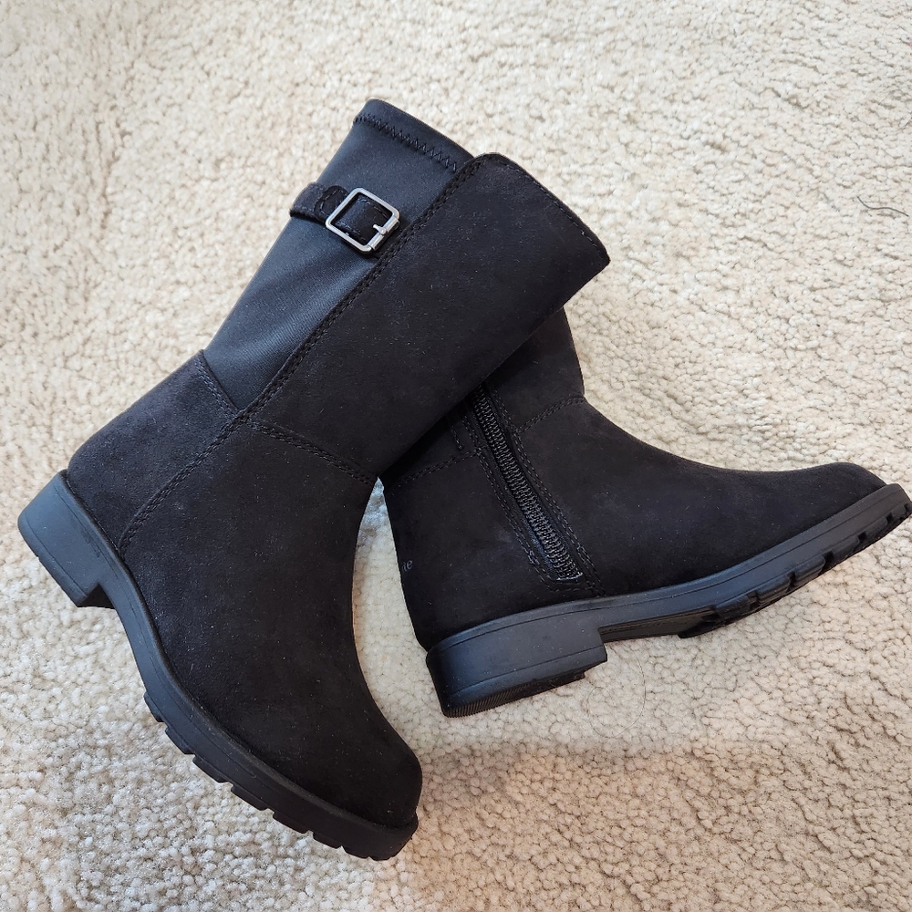 Girl's Black Faux Suede Boot "Willow" Size 8